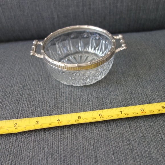 Vintage Fancy Bowl with Metal and Handles - Picture 8 of 10